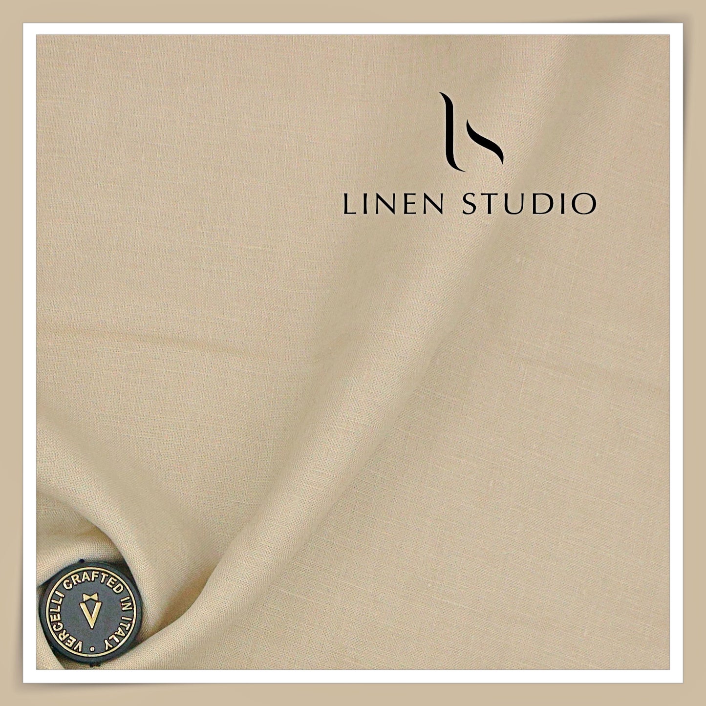 70 Lea Pure French Linen Shirting by Vercelli Italy - Coral Vanilla (NEW) (Limited Stock)