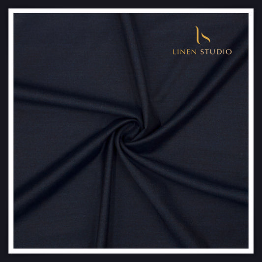 120's Australian Merino Wool by Vercelli - Milled Dark Blue (NEW)