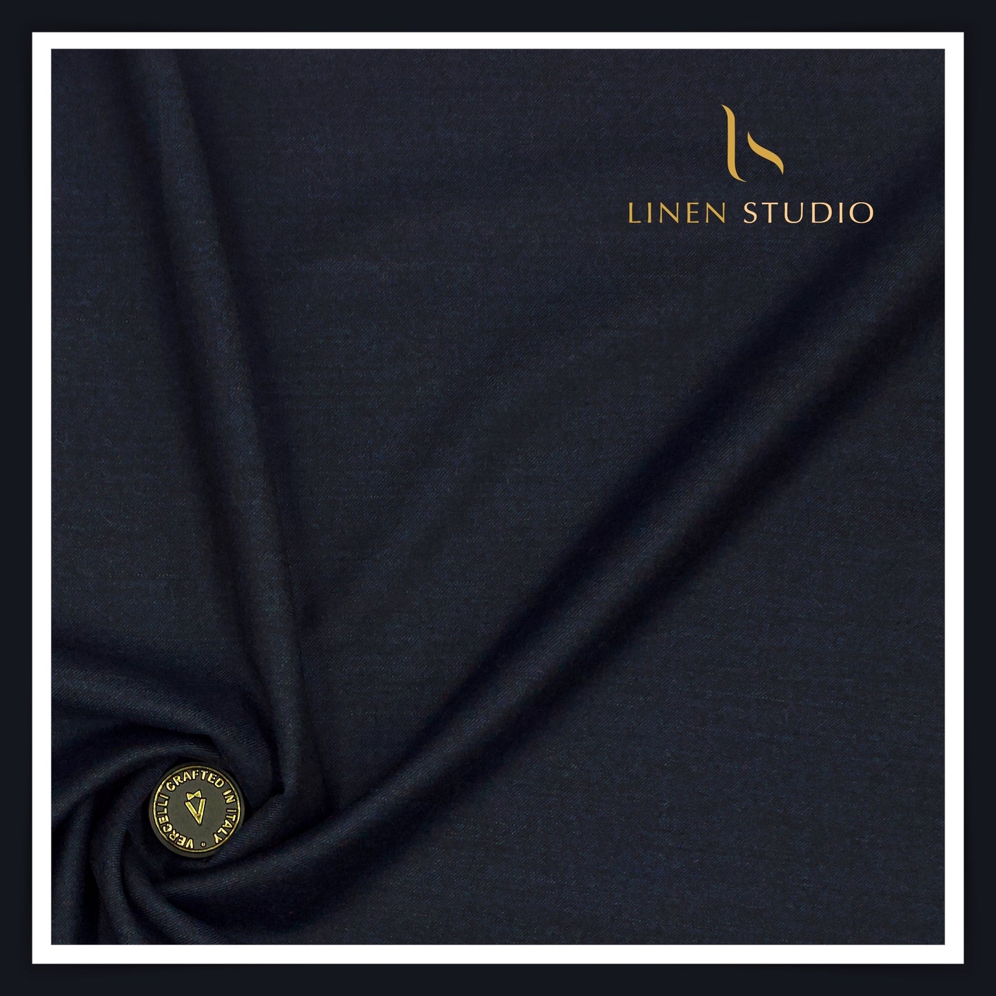 120's Australian Merino Wool by Vercelli - Milled Dark Blue (NEW)