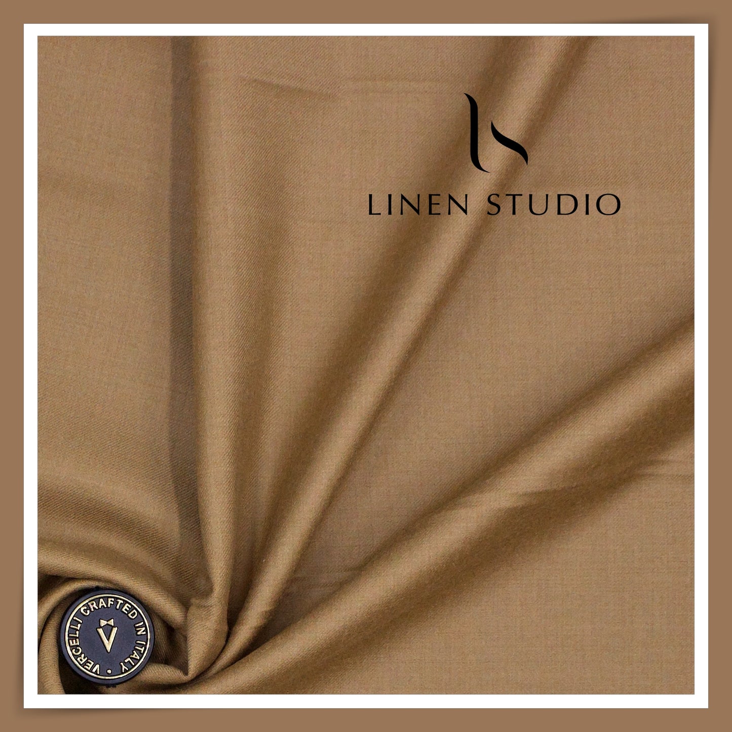 130's Australian Merino Wool Milled Suiting by Vercelli Italy - French Mocha (NEW) (Highest Selling)