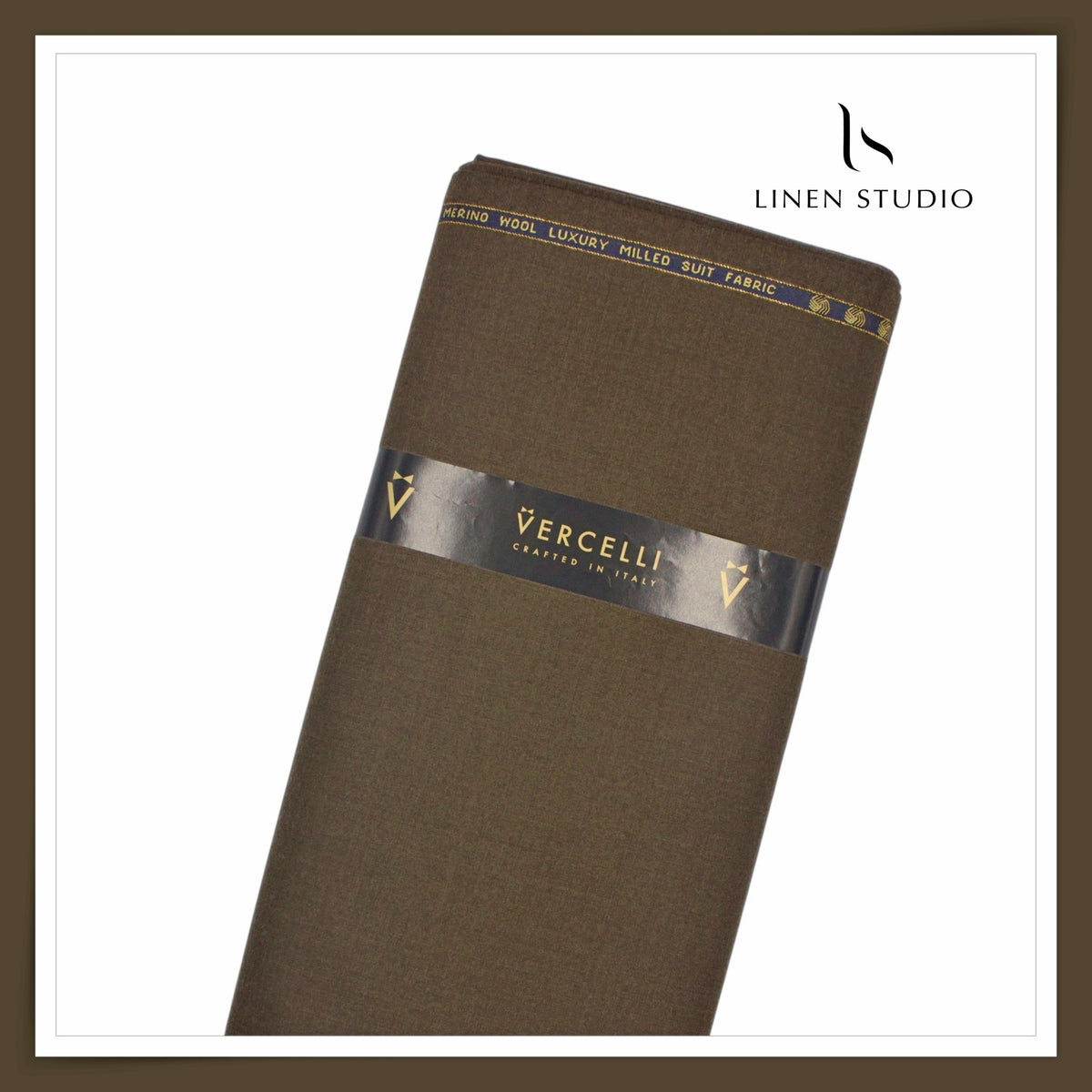 Vercelli Italy Snowdrift 130's 70% Australian Merino Wool Rich Milled Suiting - Taupe Brown (Latest Collection)