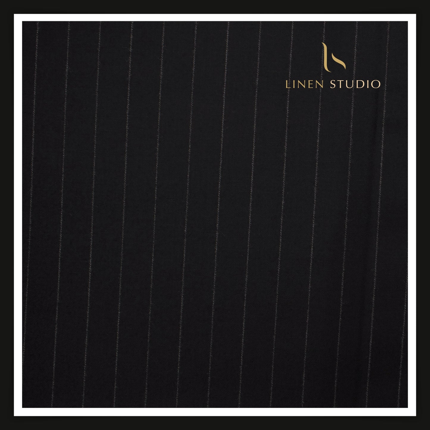 100% Australian Merino Wool by Vercelli - Milled Black Stripes (NEW)