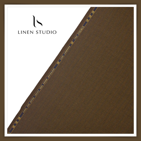 120's Australian Merino Wool by Vercelli - Dark Bronze Stripes (NEW)