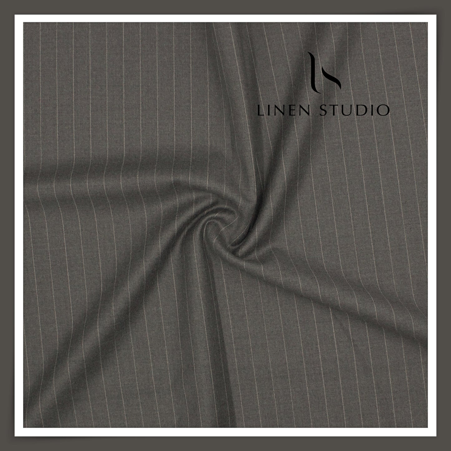 130's Australian Merino Wool Milled Suiting by Vercelli - Fuscous Grey Stripes (NEW)