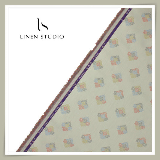 100% Finest Supima Cotton Jacquard Shirting by Vercelli Italy - Pale Green (Fastest Selling)