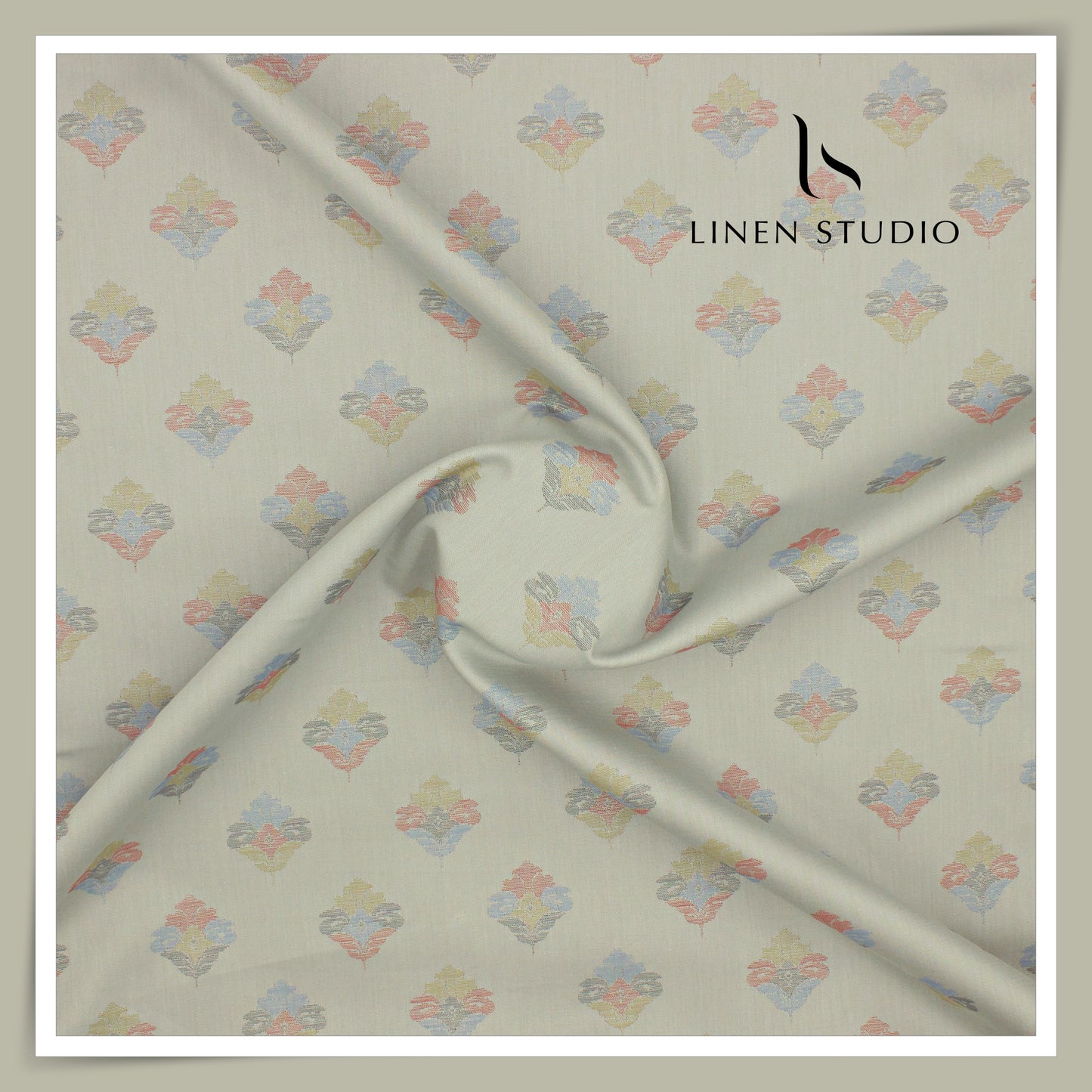 100% Finest Supima Cotton Jacquard Shirting by Vercelli Italy - Pale Green (Fastest Selling)