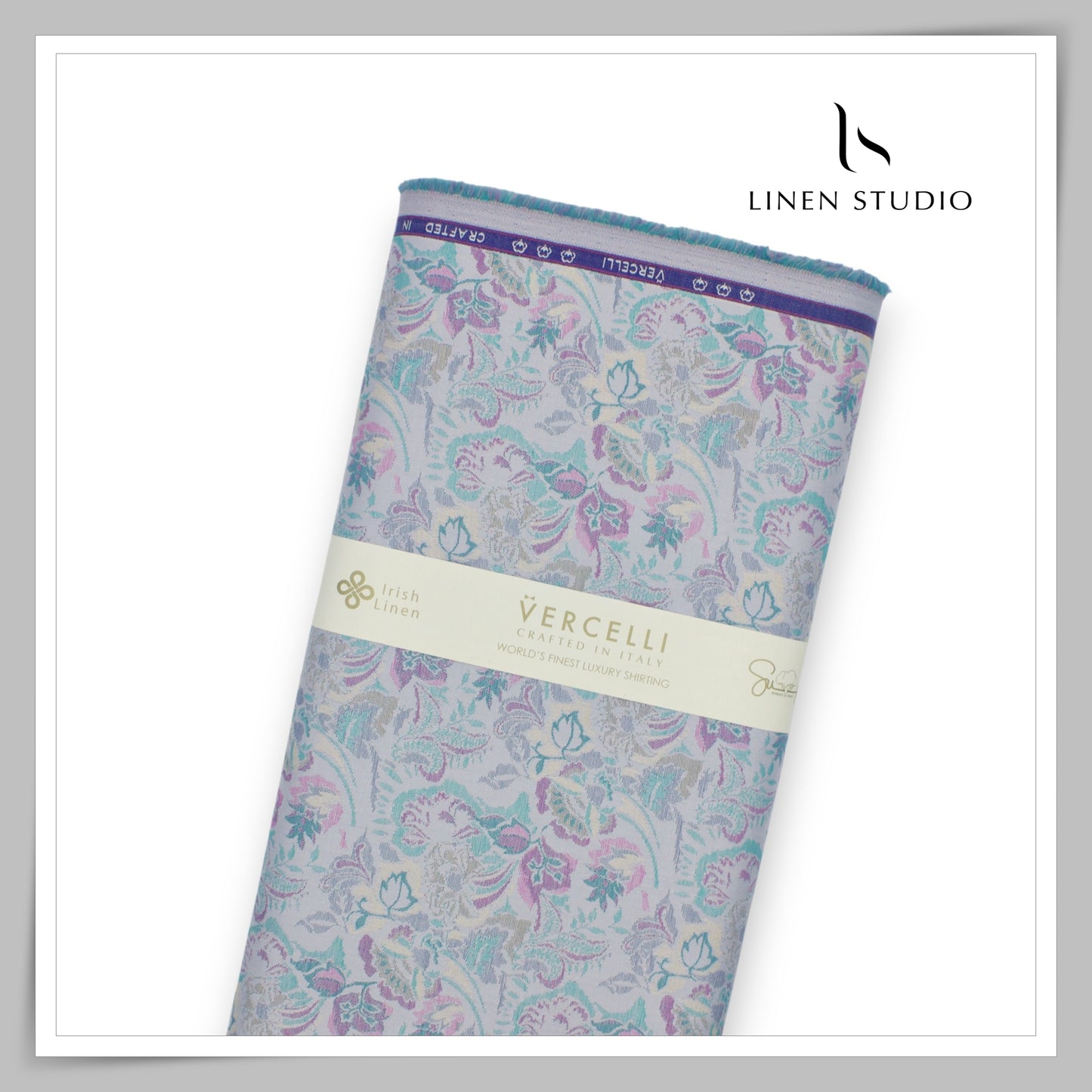 100% Finest Supima Cotton Jacquard Shirting by Vercelli Italy - French Grey (Fastest Selling)
