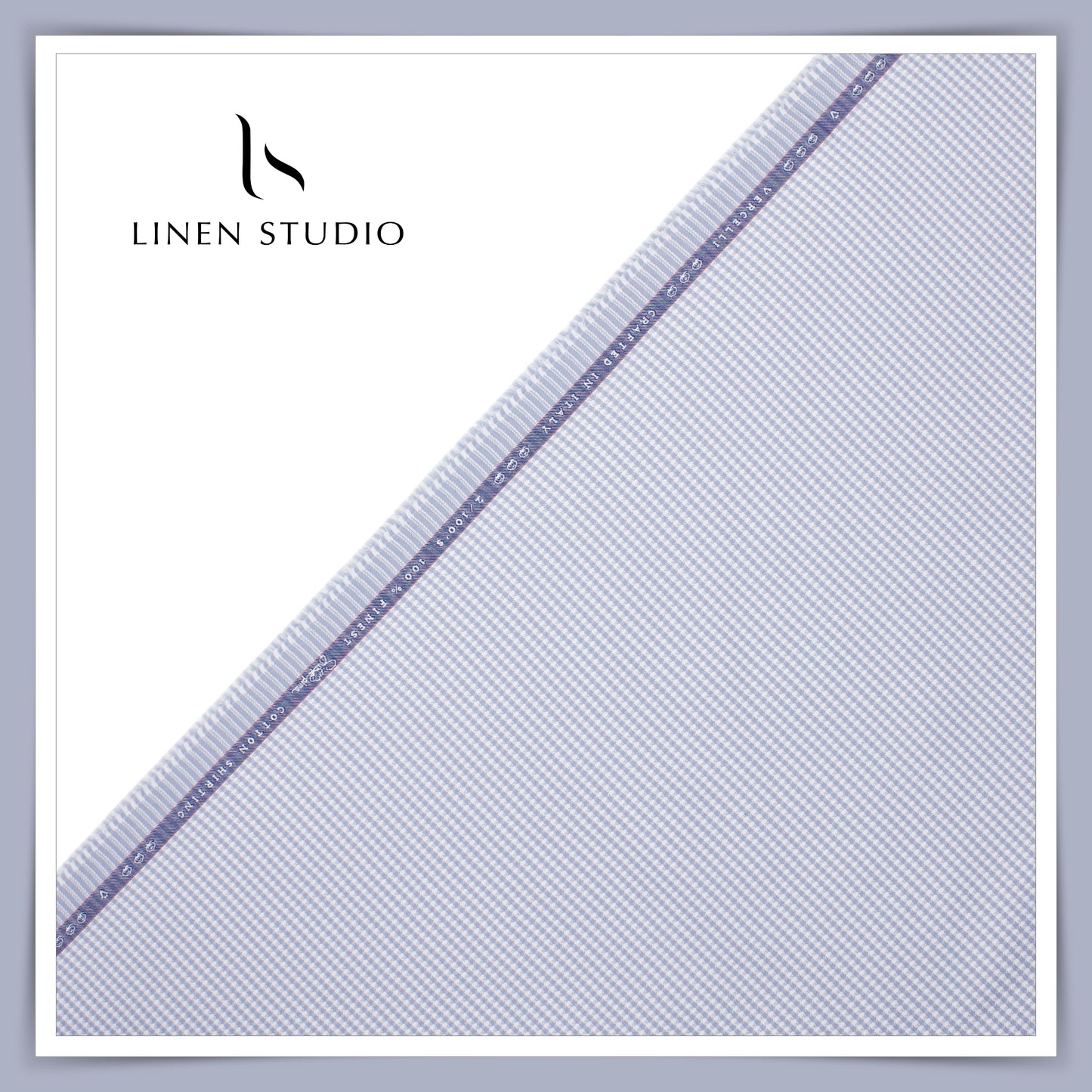 2/100's Finest Supima Cotton by Vercelli - White and Blue Gingham