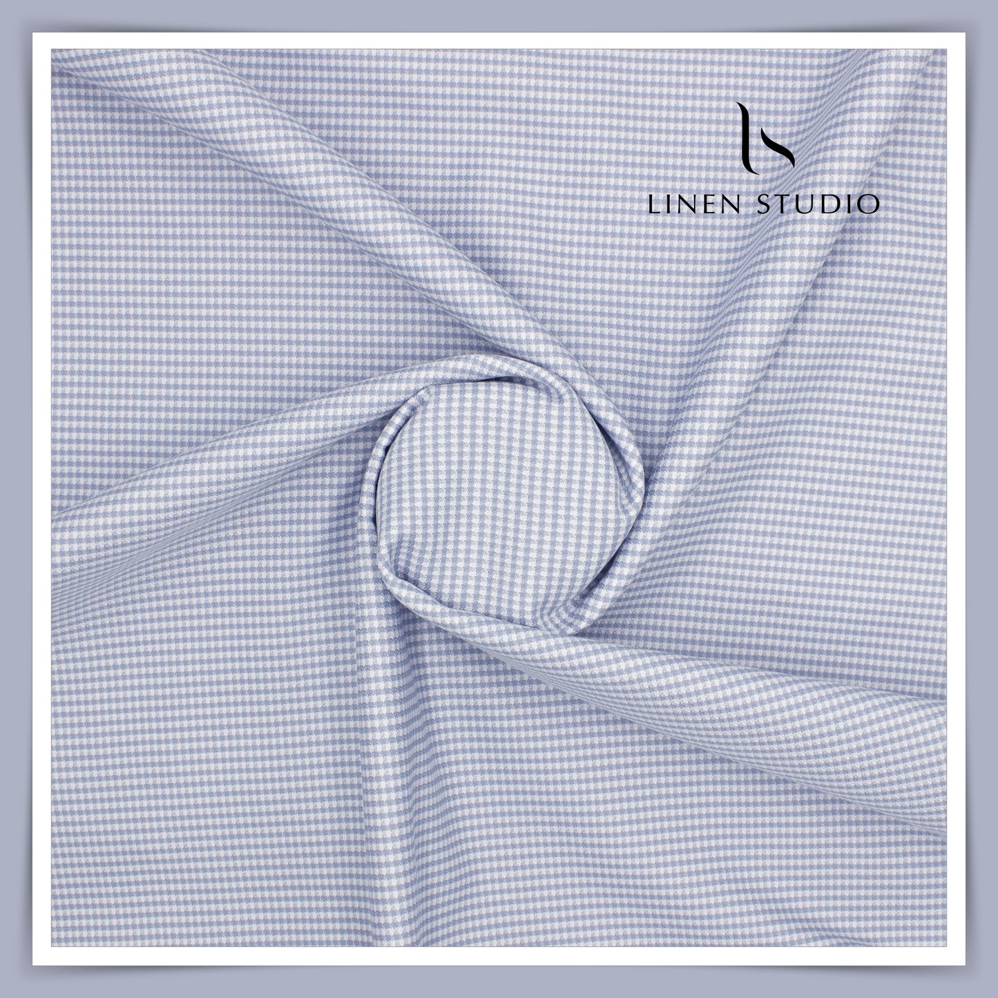2/100's Finest Supima Cotton by Vercelli - White and Blue Gingham