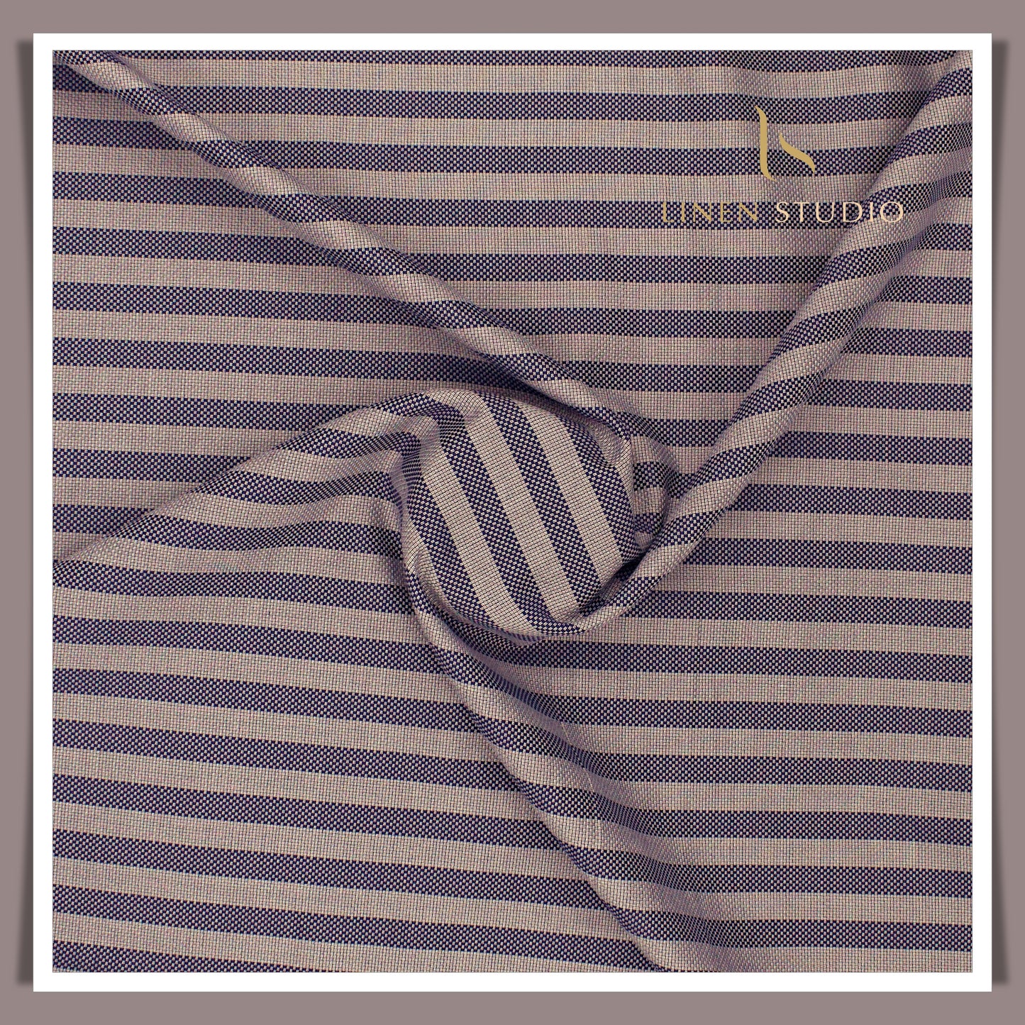 2/100's Finest Supima Cotton by Vercelli - Textured Dobby Stripes (Zoom In)