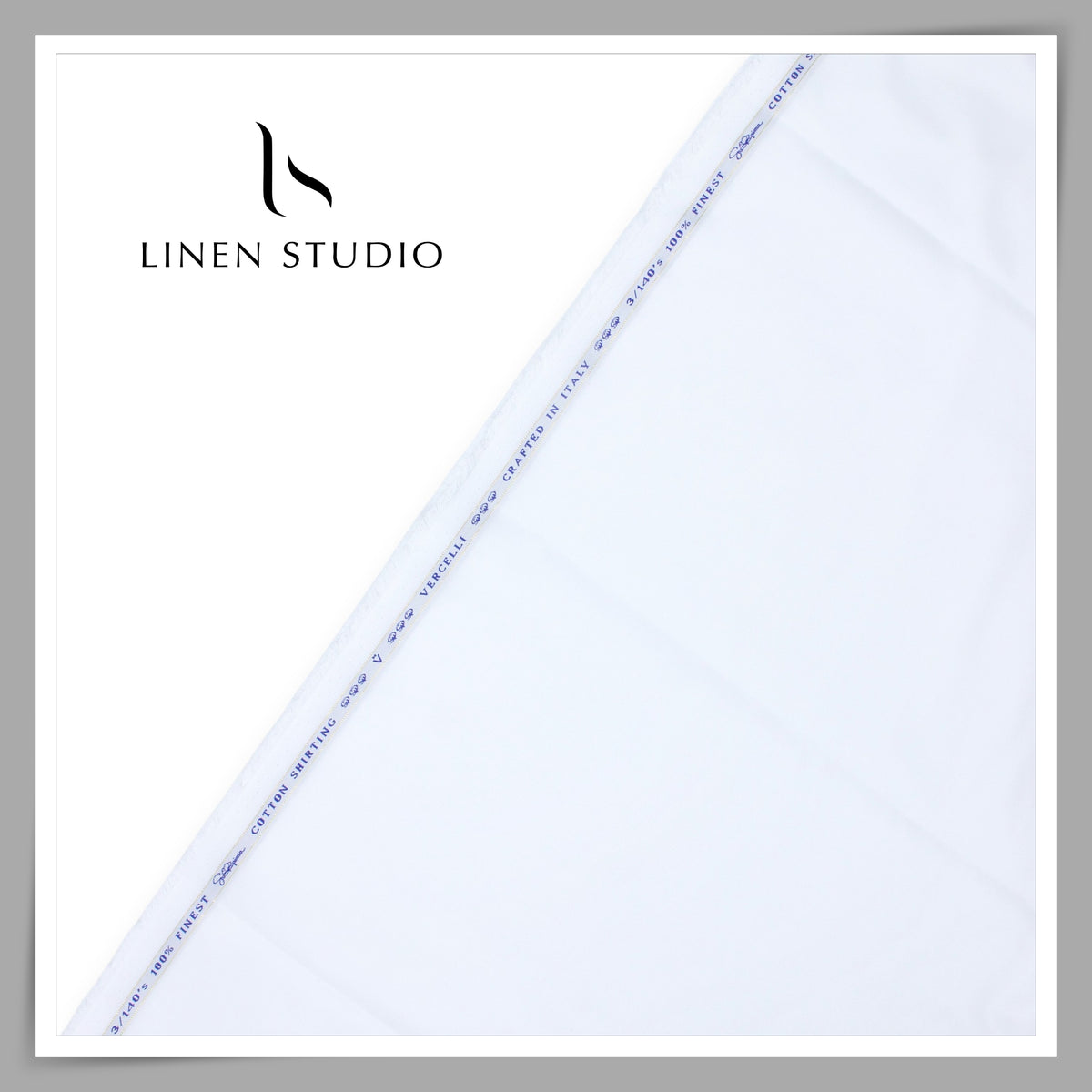 100% Supima Cotton Shirting by Vercelli Italy - 3/140's Bright White (FLAT RATE)