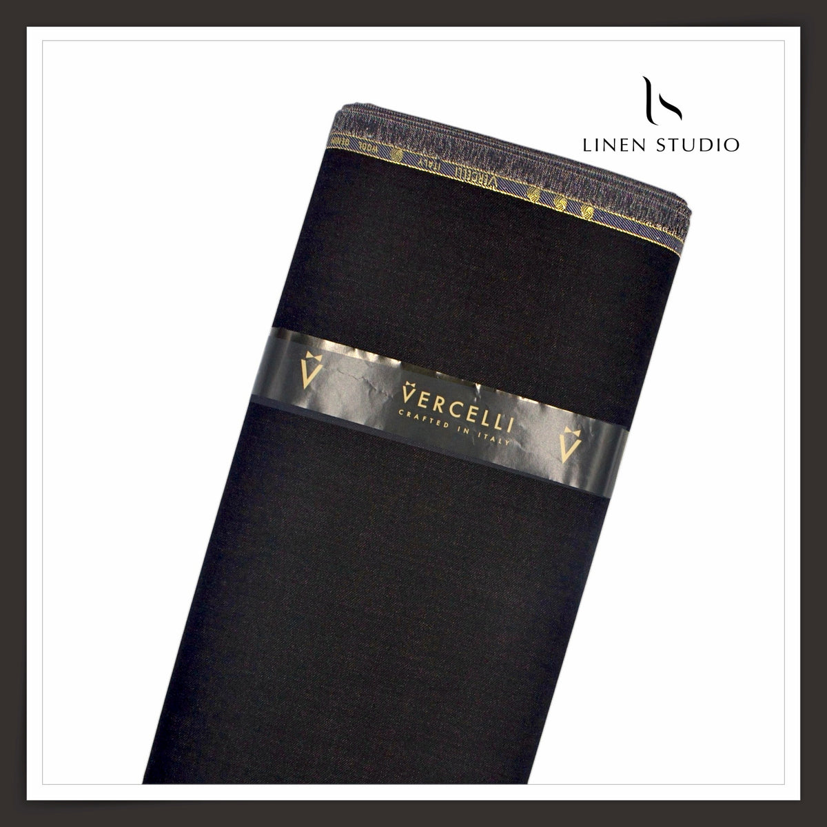 Vercelli Italy Wool Denim 130’s Merino Wool Blend Twill Suiting with Stretch - Darkest Blue (Latest Collection)