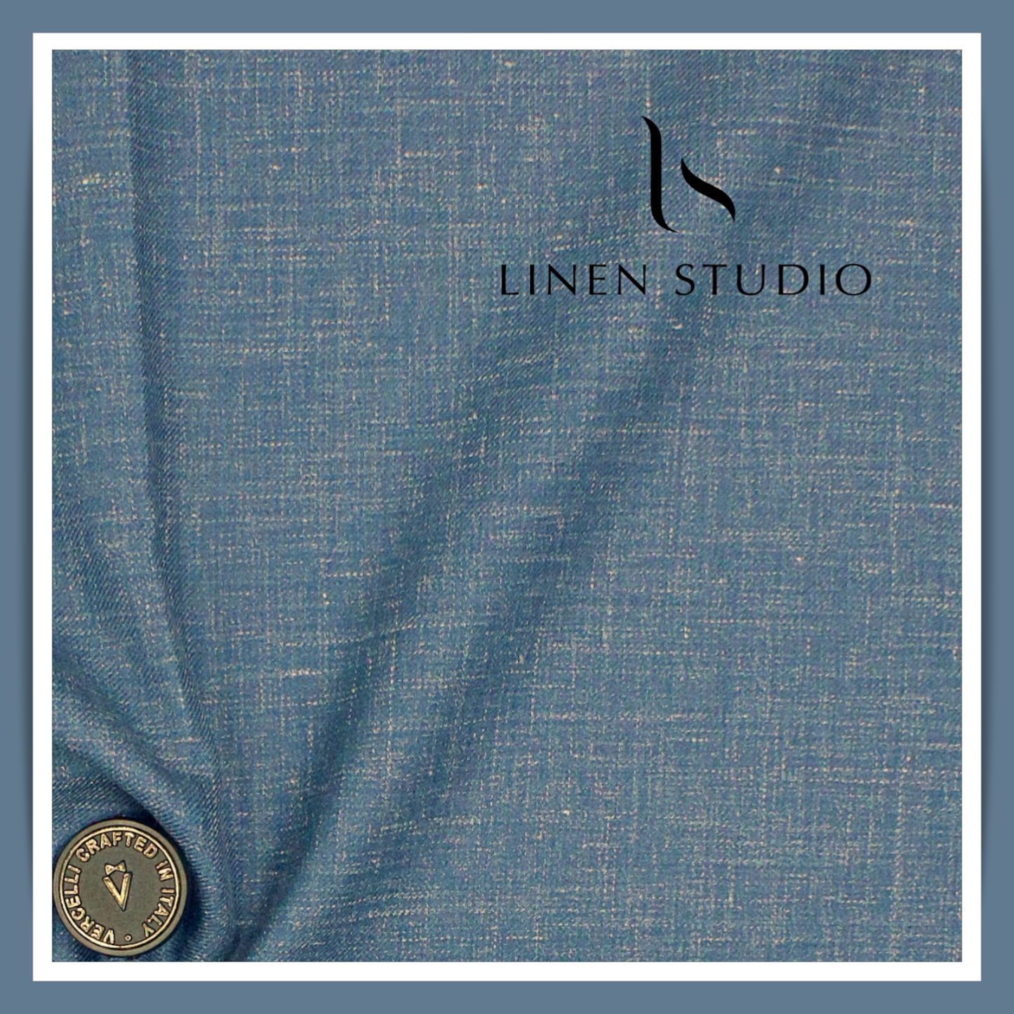 140's Merino Wool / Linen / Silk Suiting by Vercelli Italy - Sexy Blue (NEW) (Zoom In)