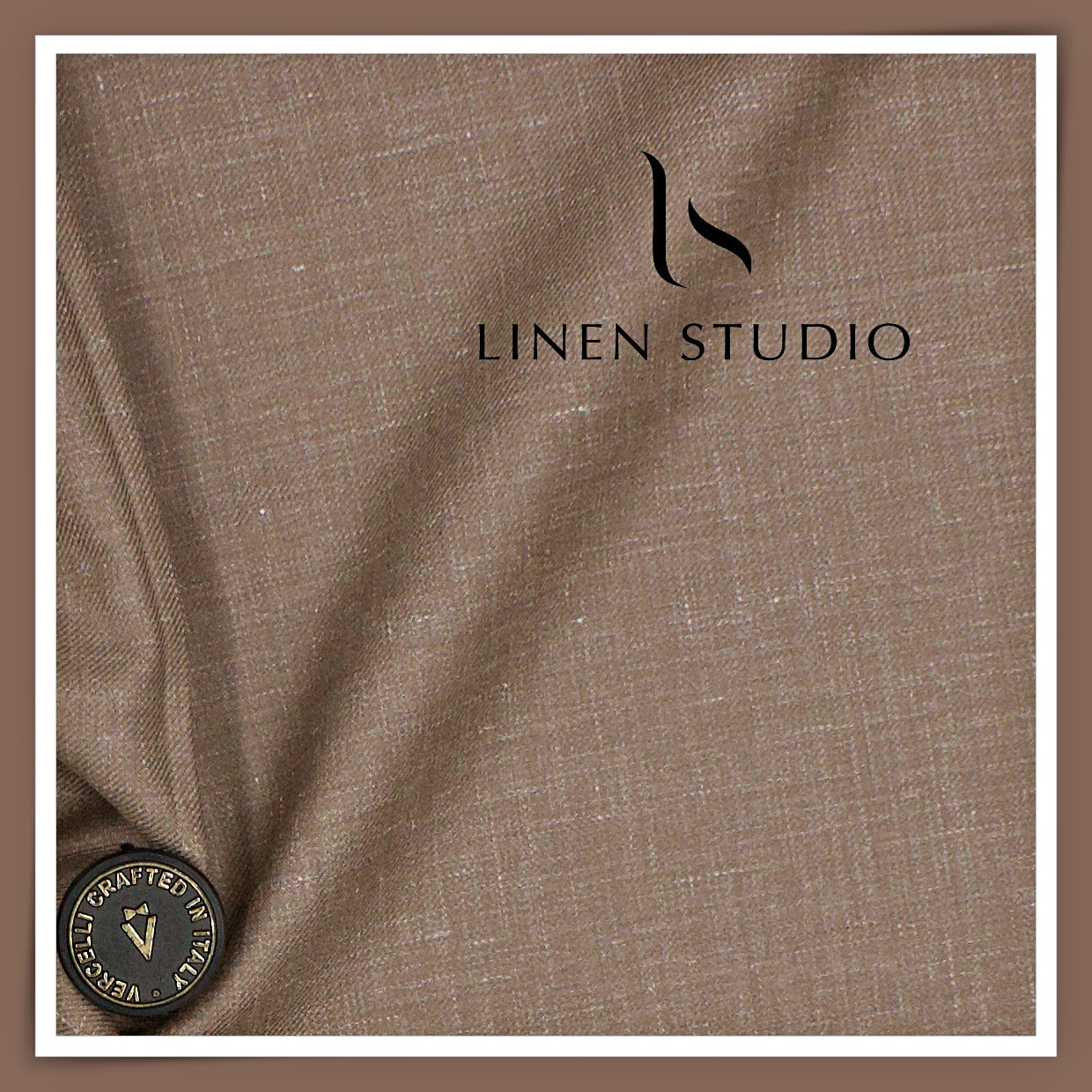 140's Merino Wool / Linen / Silk Suiting by Vercelli Italy - French Beaver Brown (NEW)