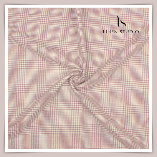 140's Merino Wool / Linen / Silk by Vercelli Italy - London Hue Glen Checks (NEW)