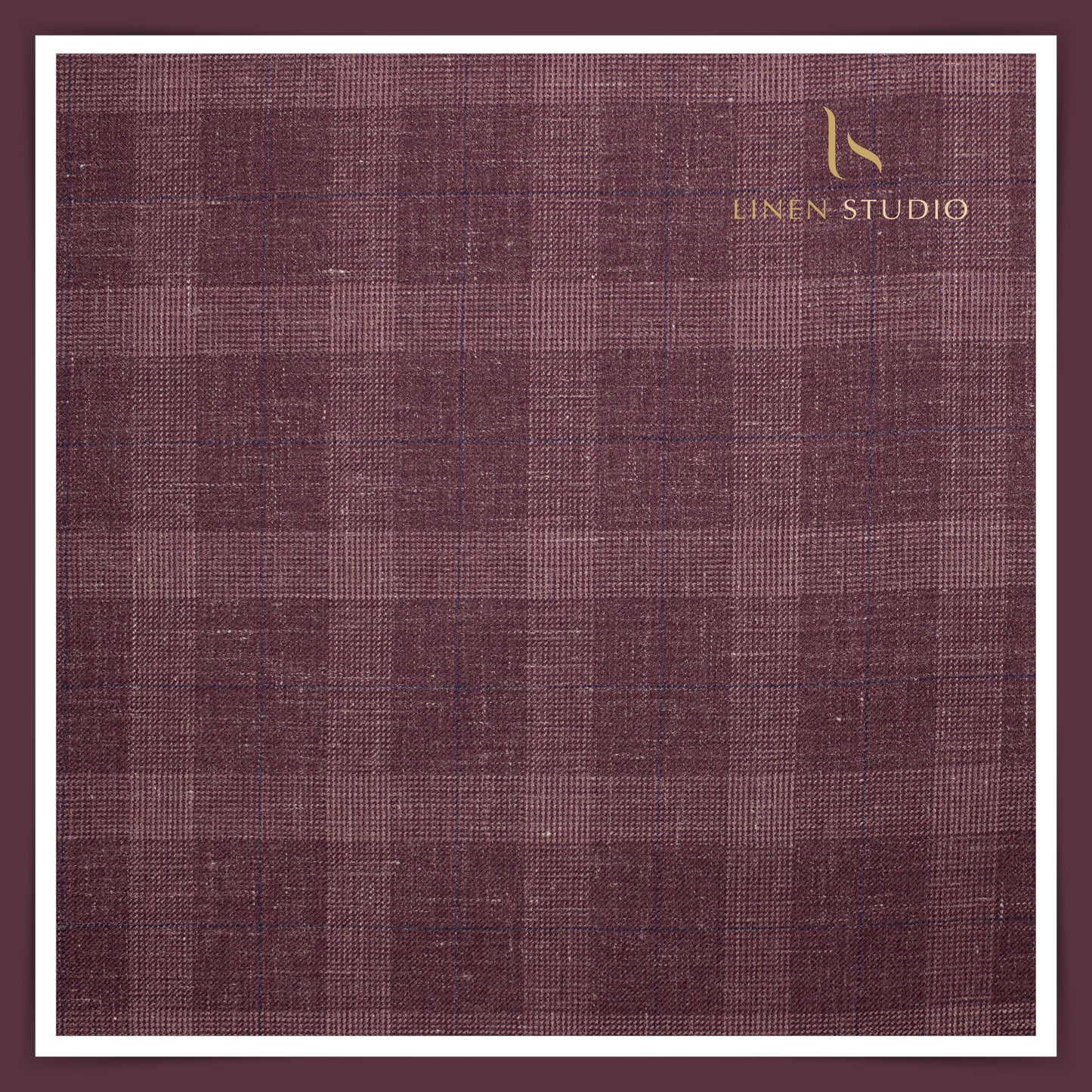140's Merino Wool / Linen / Silk by Vercelli Italy - Tuscan Red Sober Checks (NEW)