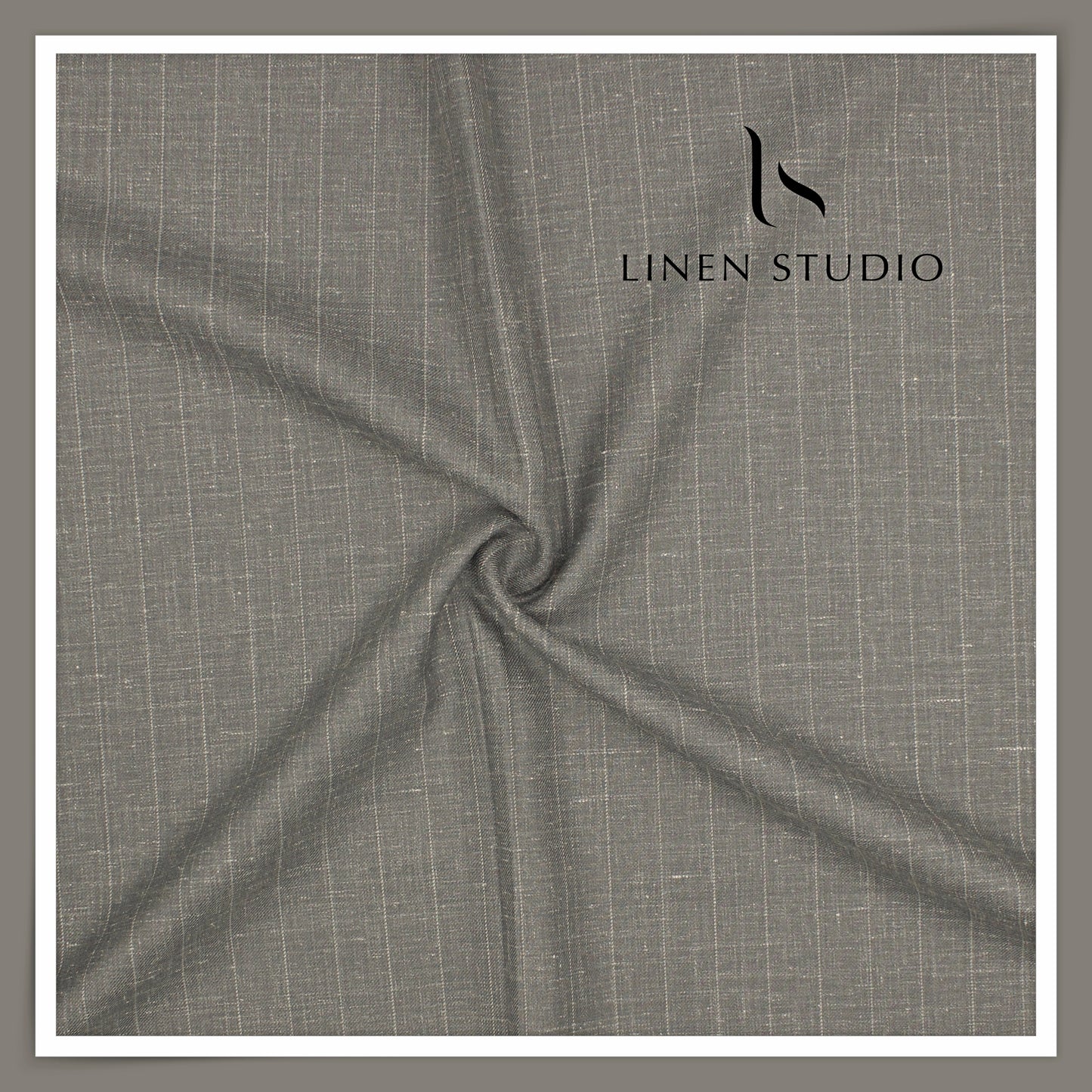 140's Merino Wool / Linen / Silk Suiting by Vercelli Italy - Granite Grey Stripes (NEW)