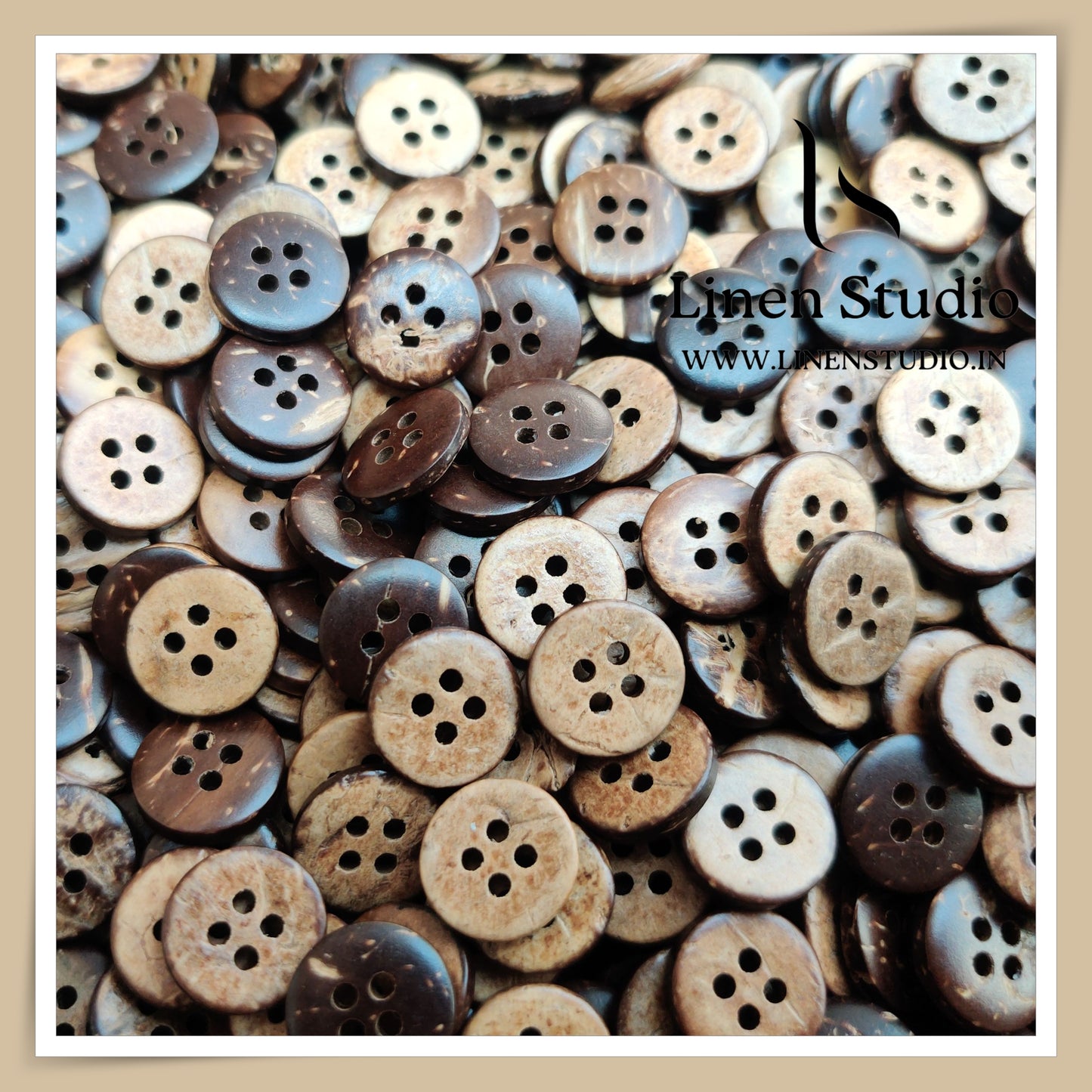 Round Rim 4 Hole Wood And Coconut Shirt Buttons - W01 SG001 20L