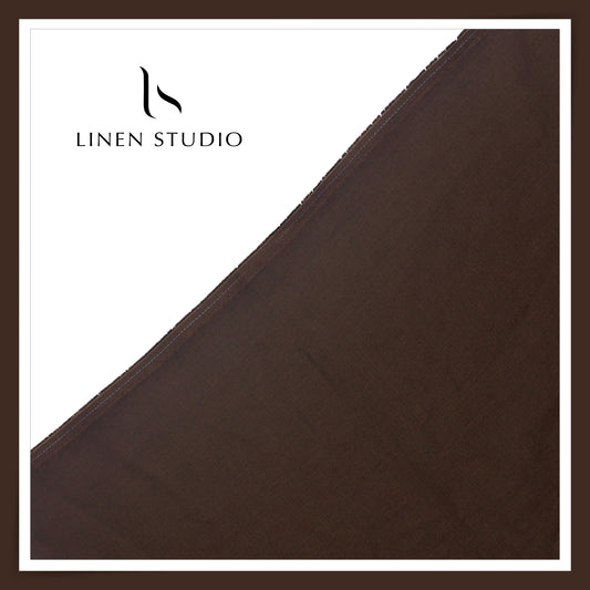 Linen Club 60 Lea Pure Linen Shirting W/O SEL - Walnut Brown (45% SALE) (Last Few Mtrs)