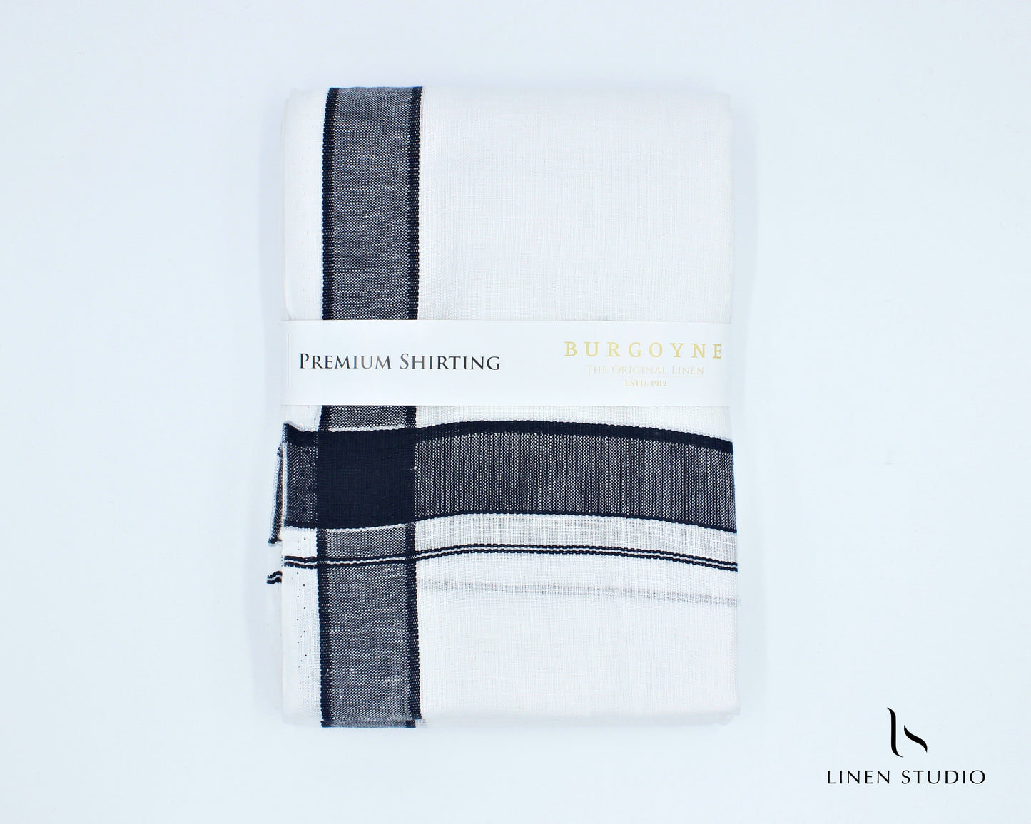 Black Silver Zari - Pure Linen Dhoti by Burgoyne - Linen Studio