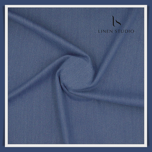 Cotton Lycra Denim Suiting by Icon Ashima -  Topaz Blue