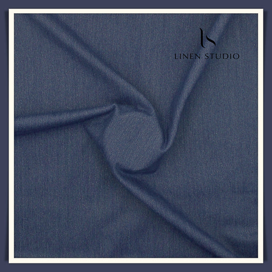 Firoza Blue - Pre Shrunk Cotton Spandex Denim Suiting by Icon Ashima