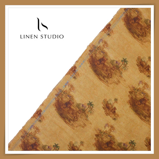 100% Pure Linen Digitally Printed by LINEN STUDIO - Jai and Veeru (NEW) (ZOOM IN)