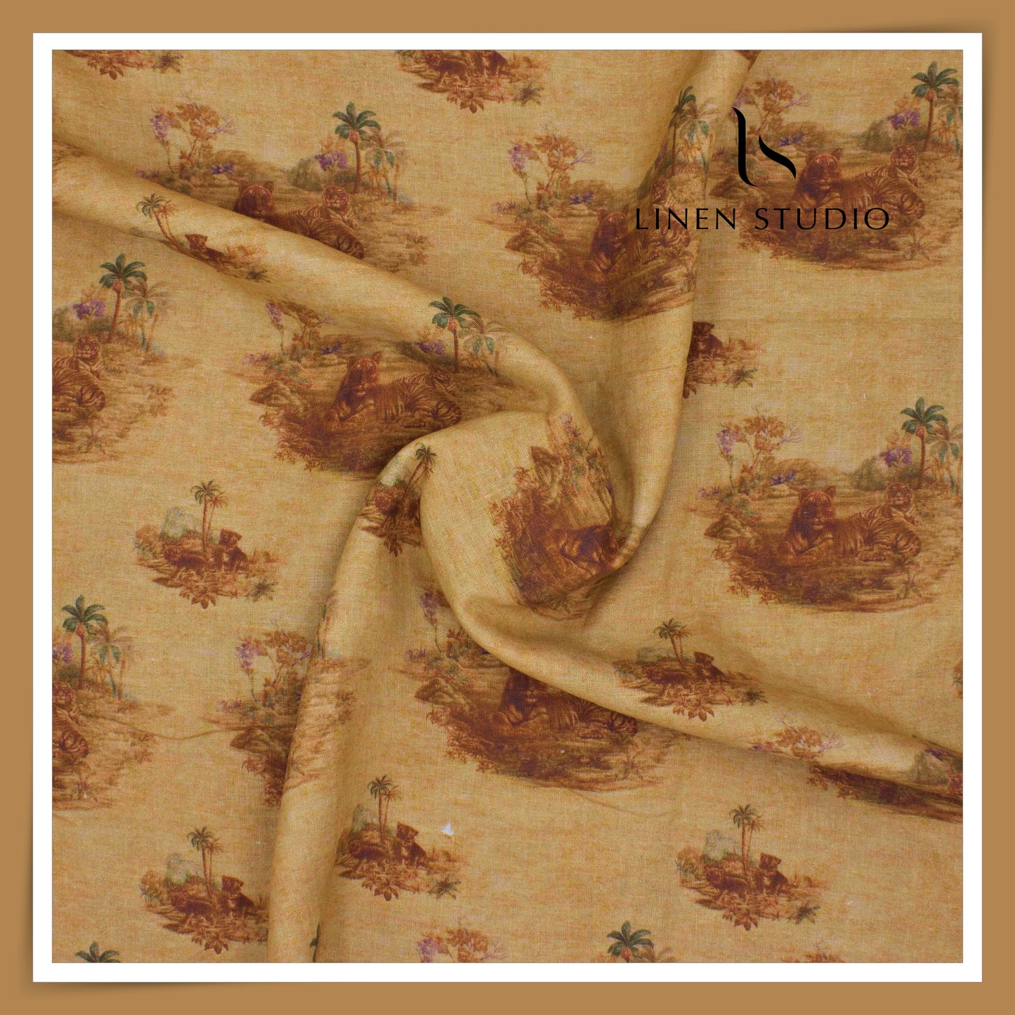 100% Pure Linen Digitally Printed by LINEN STUDIO - Jai and Veeru (NEW) (ZOOM IN)