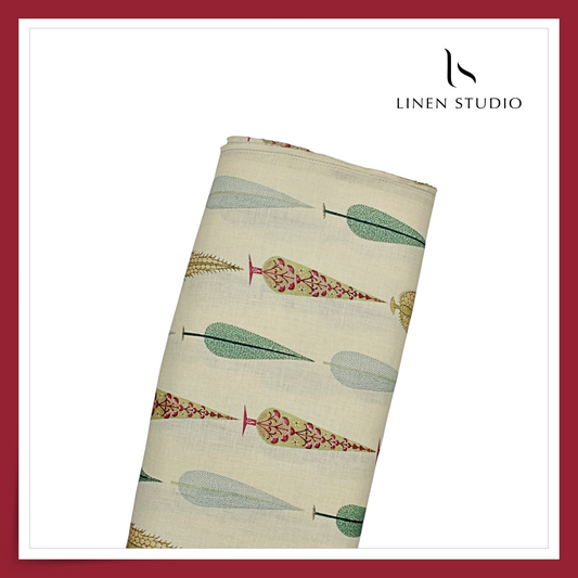 100% Pure Linen Digitally Printed by LINEN STUDIO - Kalamkari (NEW) (Exclusive)