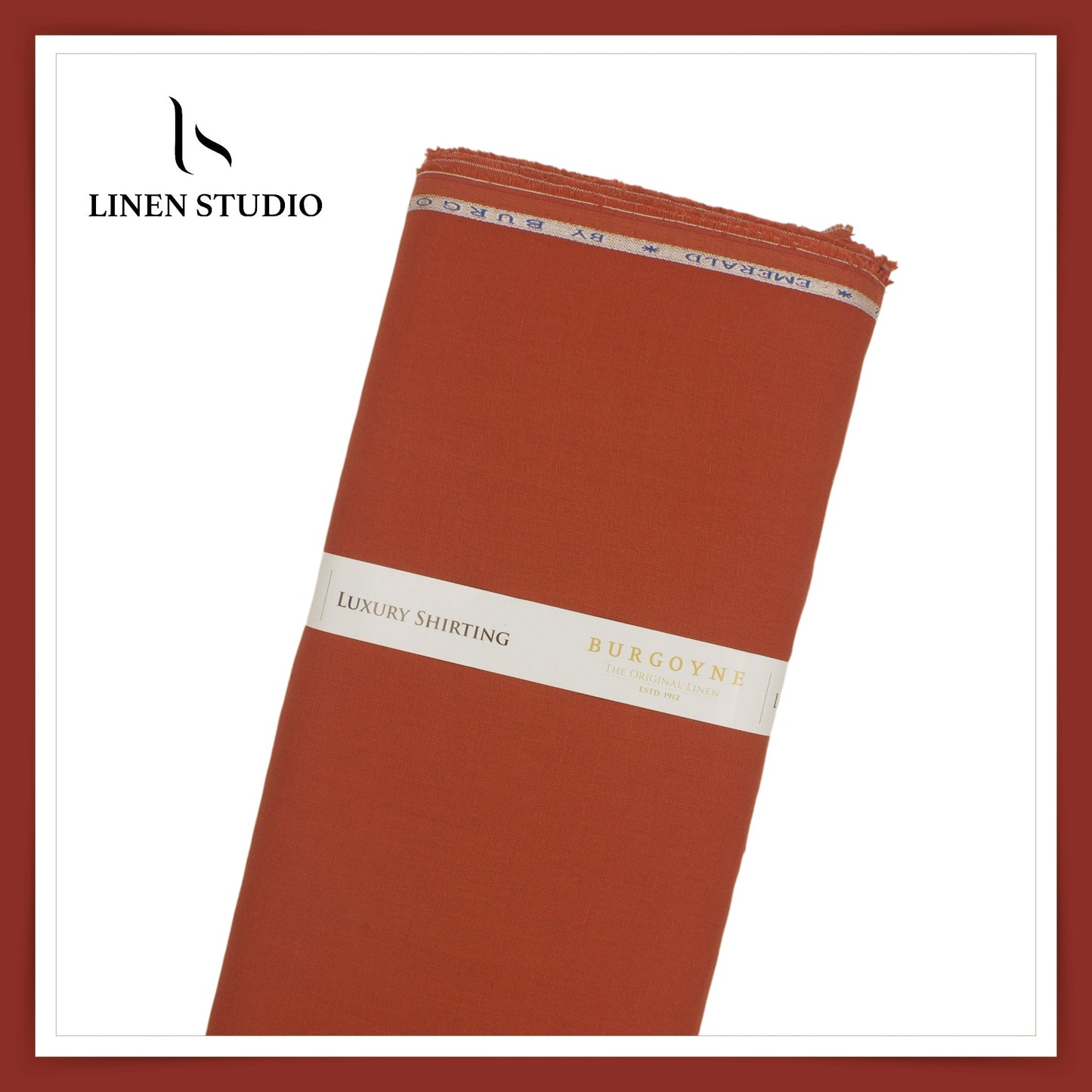 Burgoyne Premium Linen 70 Lea - Ruby Red (Last Few Mtrs)