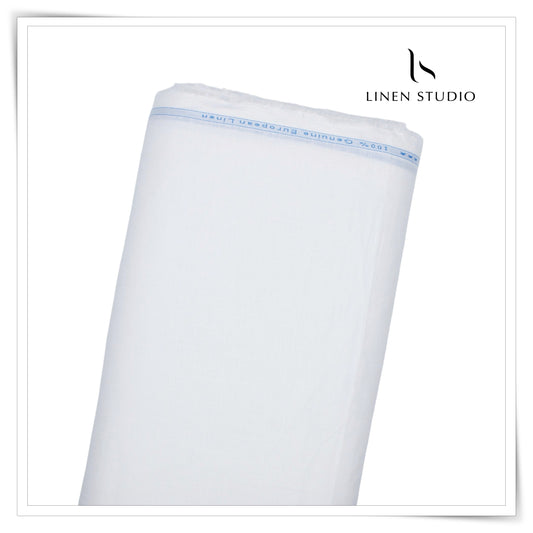 60 Lea Pure European Linen Shirting - Bright White (30% SALE) (NEW) (Limited Stock)