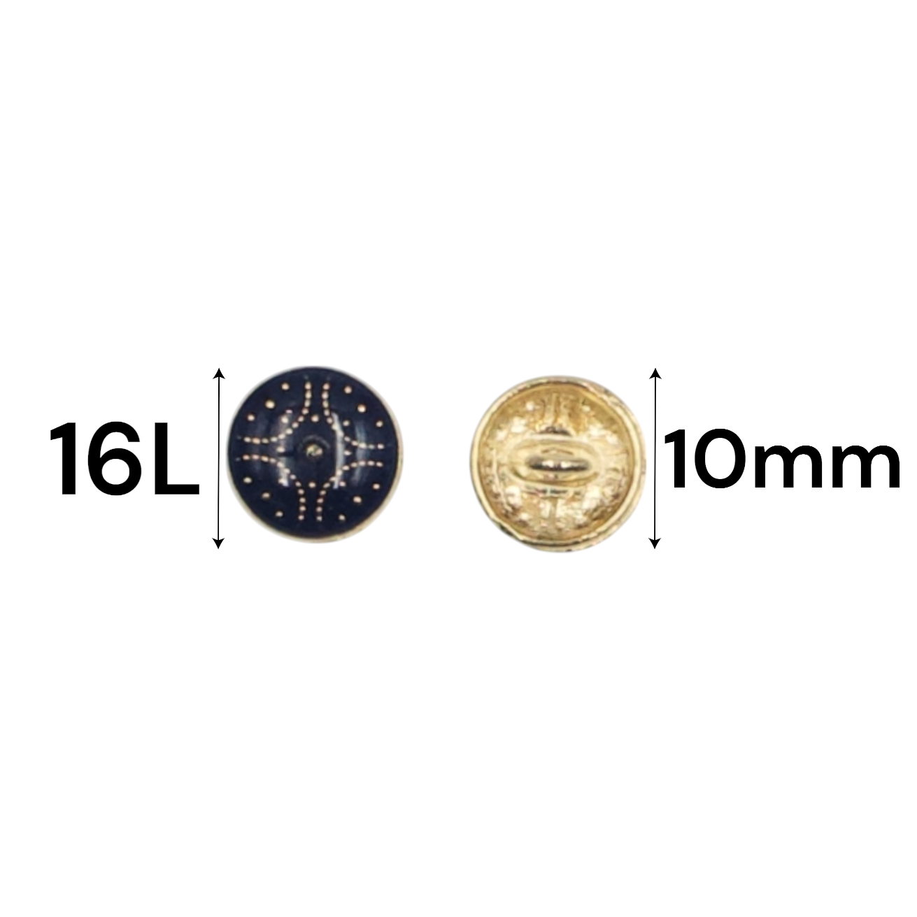 Textured Dark Blue Enamel Designer Metal Buttons - 4