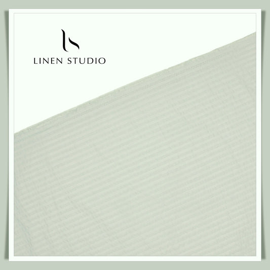 Cotton Blended Bubble Textured Shirting - Greyish Green (50% SALE)