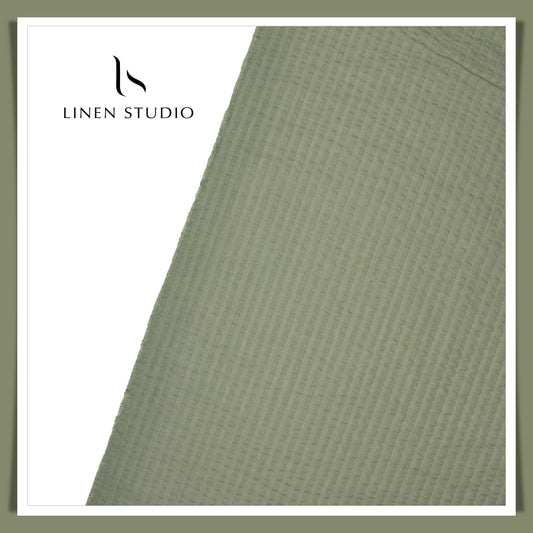 Cotton Blended Bubble Textured Shirting - Lemongrass Green (50% SALE)