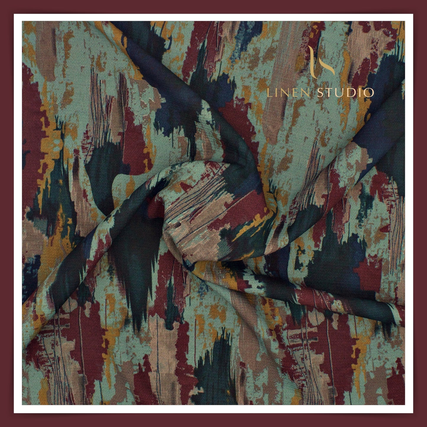 Cotton Blended Digital Printed Textured Shirting - Mirage Green (50% SALE)