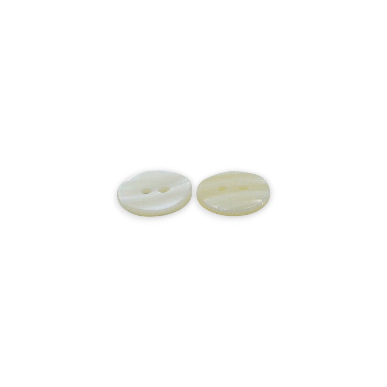 Round Rimless 2 Hole Mother Of Pearl Fancy Shirt Buttons With Cream Undertone
