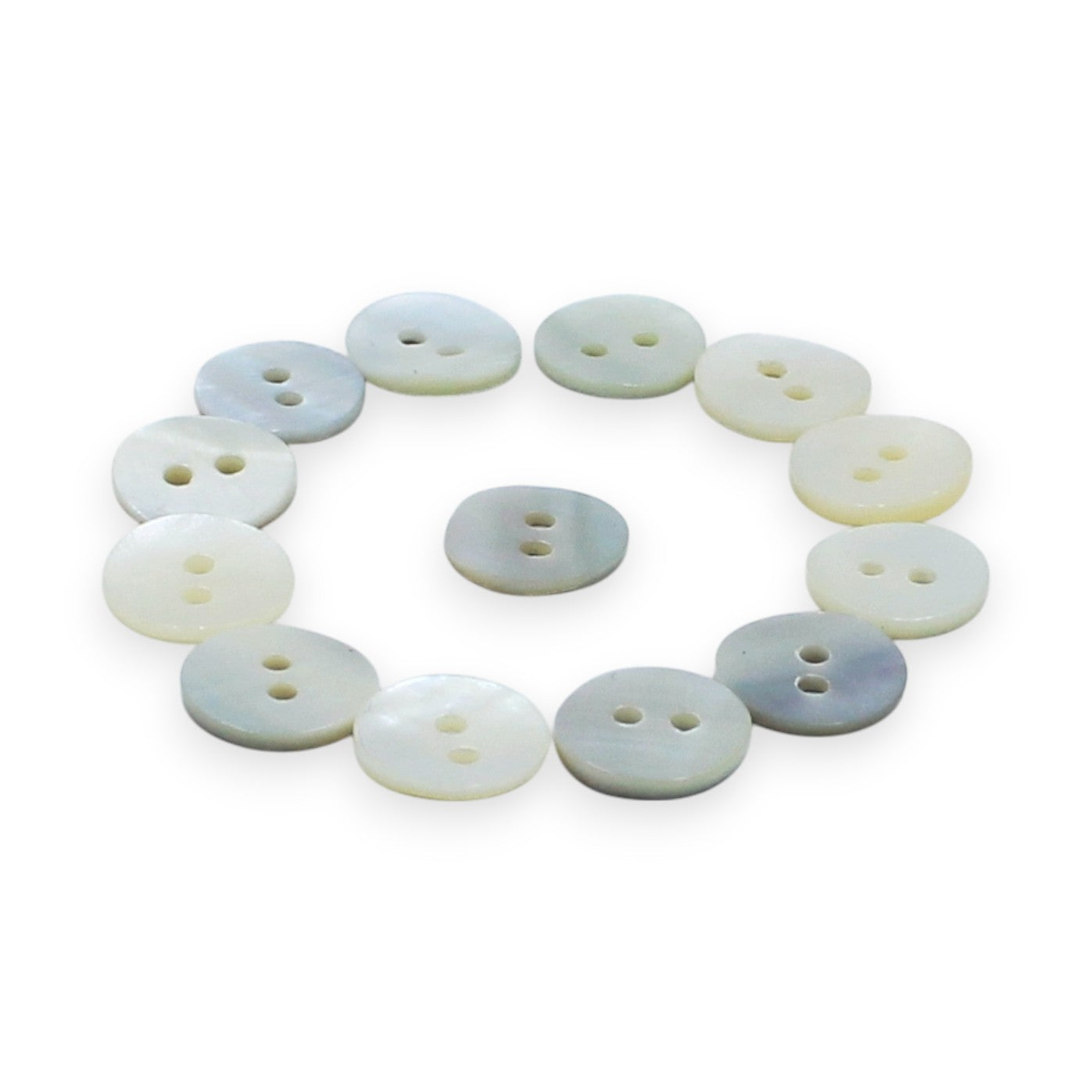 Round Rimless 2 Hole Mother Of Pearl Fancy Shirt Buttons With Brown Undertone