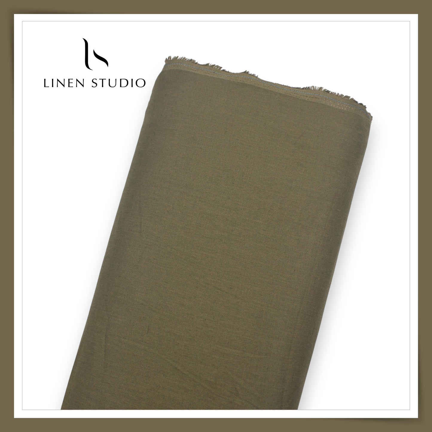 Linen Club 60 Lea Pure Linen Shirting W/O SEL - Algae Green (45% SALE) (NEW)