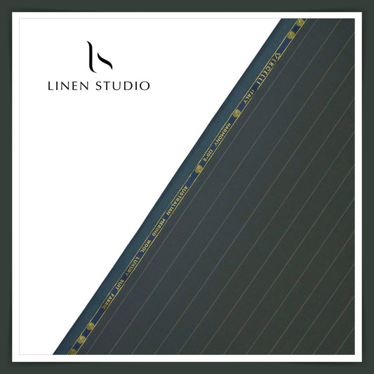 130's Australian Merino Wool by Vercelli - Lunar Green Stripes (NEW)