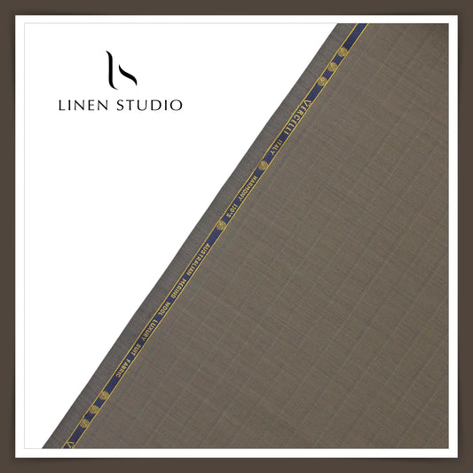 130's Australian Merino Wool by Vercelli - Light Brown Stripes (NEW)