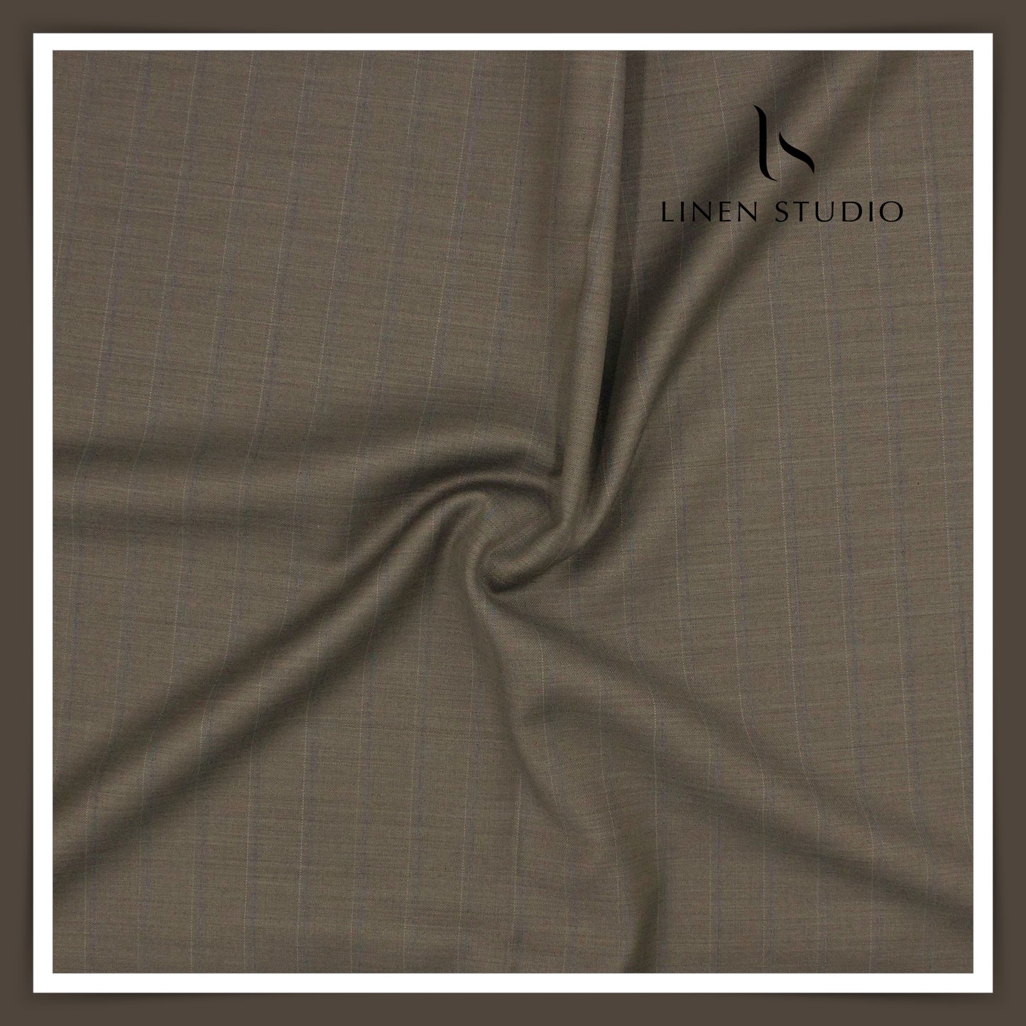 130's Australian Merino Wool by Vercelli - Light Brown Stripes (NEW)