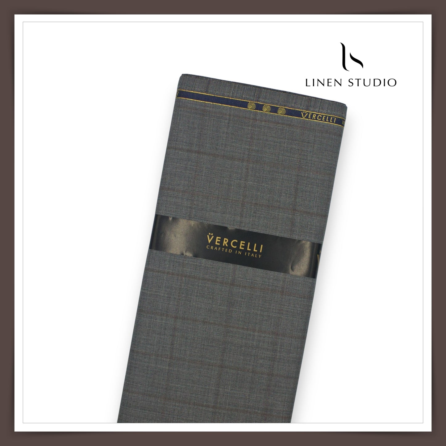 130's Australian Merino Wool by Vercelli - Steel Grey Subtle Checks (NEW)