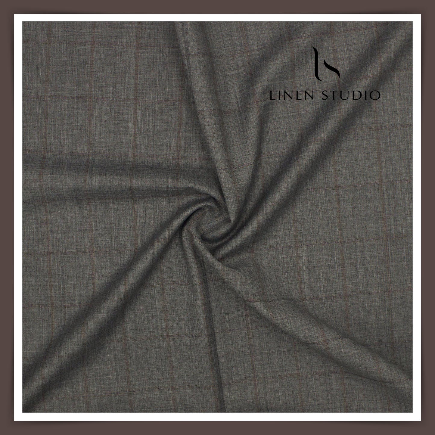 130's Australian Merino Wool by Vercelli - Steel Grey Subtle Checks (NEW)