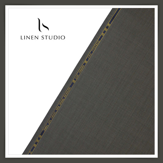 130's Australian Merino Wool by Vercelli - Gravel Grey Subtle Stripes (NEW)