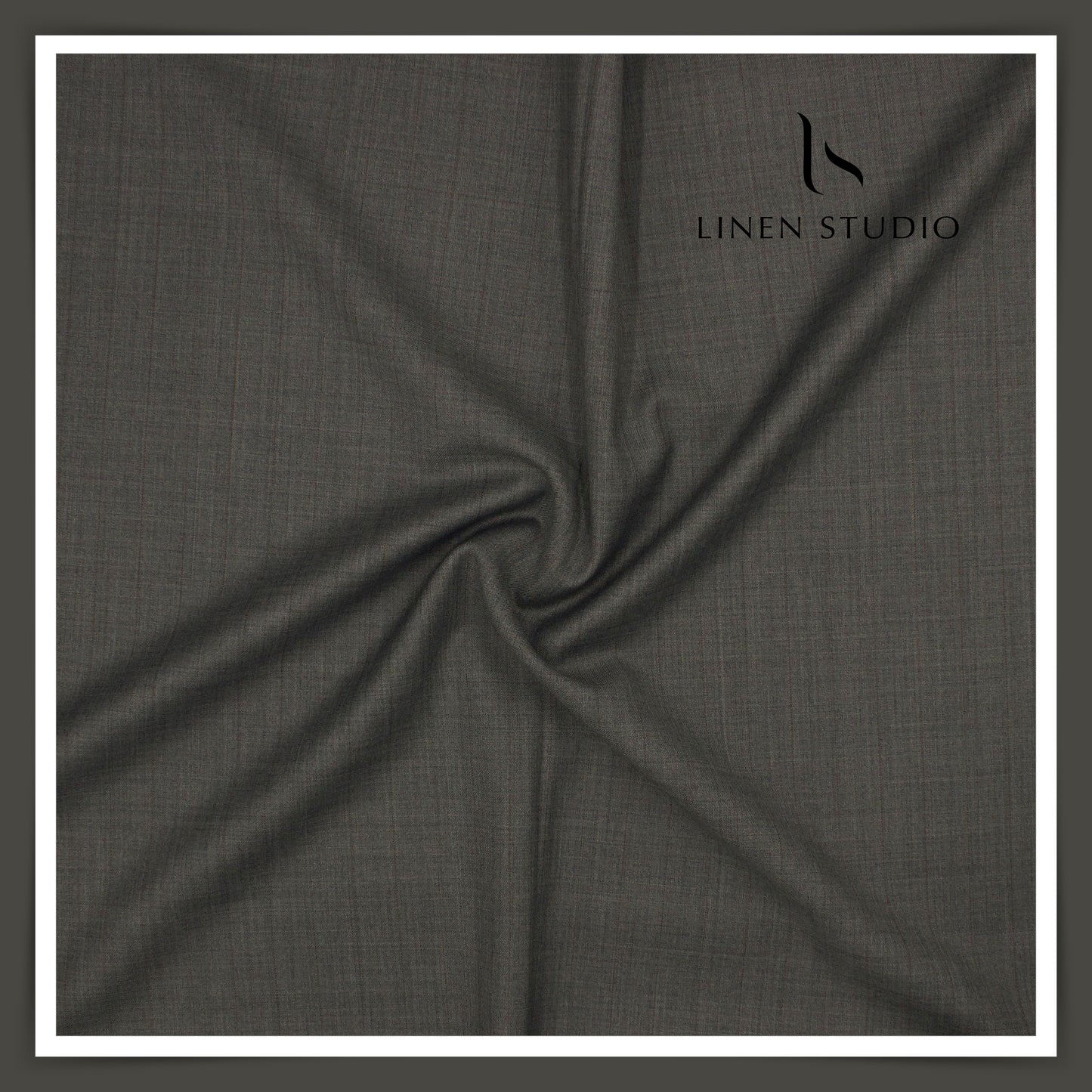 130's Australian Merino Wool by Vercelli - Gravel Grey Subtle Stripes (NEW)