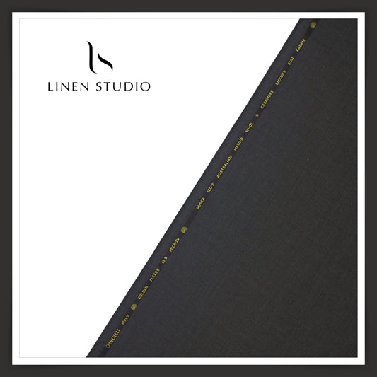 160's Cashmere & Australian Merino Wool Blend by Vercelli - Charcoal Grey (NEW)