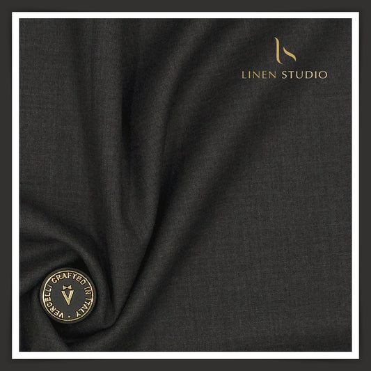 160's Cashmere & Australian Merino Wool Blend by Vercelli - Charcoal Grey (NEW)