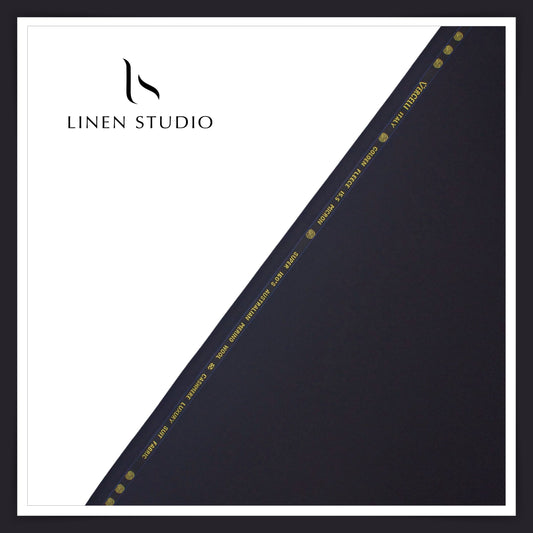 160's Cashmere & Australian Merino Wool Blend by Vercelli - Dark Blue (NEW)