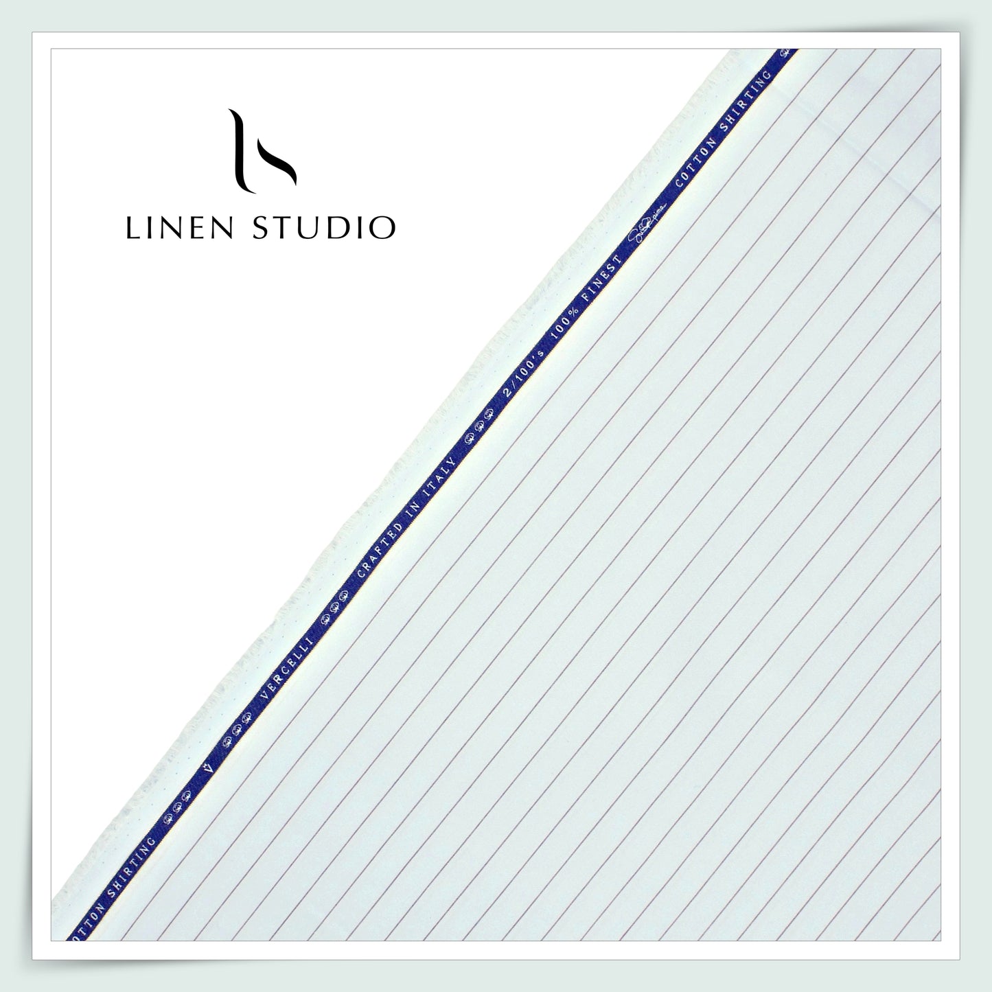 2/100's Finest Supima Cotton by Vercelli - Sky Blue Stripes