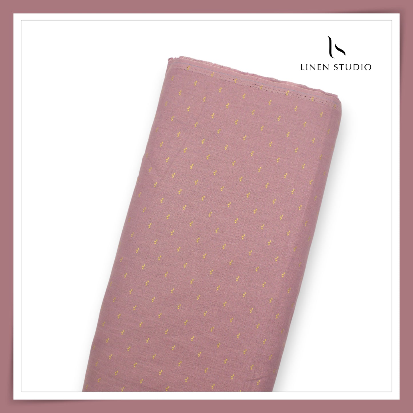 Linen Club 60 Lea Pure Linen Printed Shirting W/O SEL - Turkish Rose Gold Foil (30% SALE) (NEW)